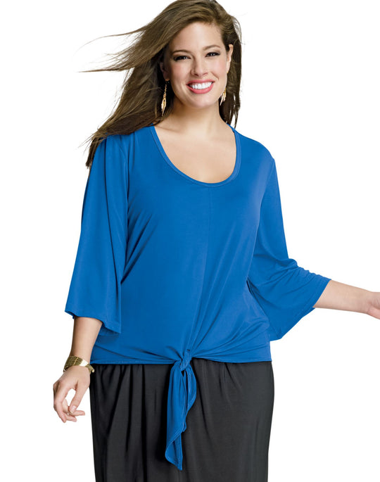 Just My Size Women`s 3/4-Sleeve Round-Neck Top