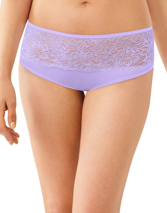 Bali Women's Comfort Indulgence Satin with Lace Modern Hipster