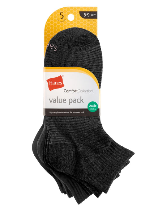 Hanes Women`s Comfort Collection Ankle Socks 5-Pack