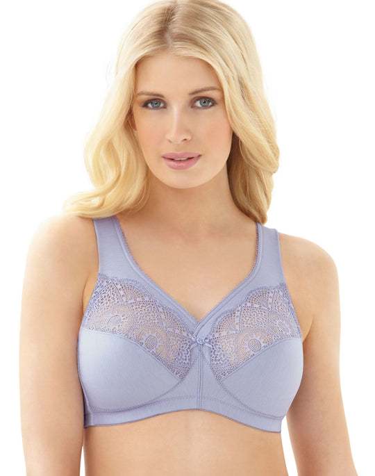 Glamorise Womens Magic Lift® Cotton-and-Lace Wirefree Bra