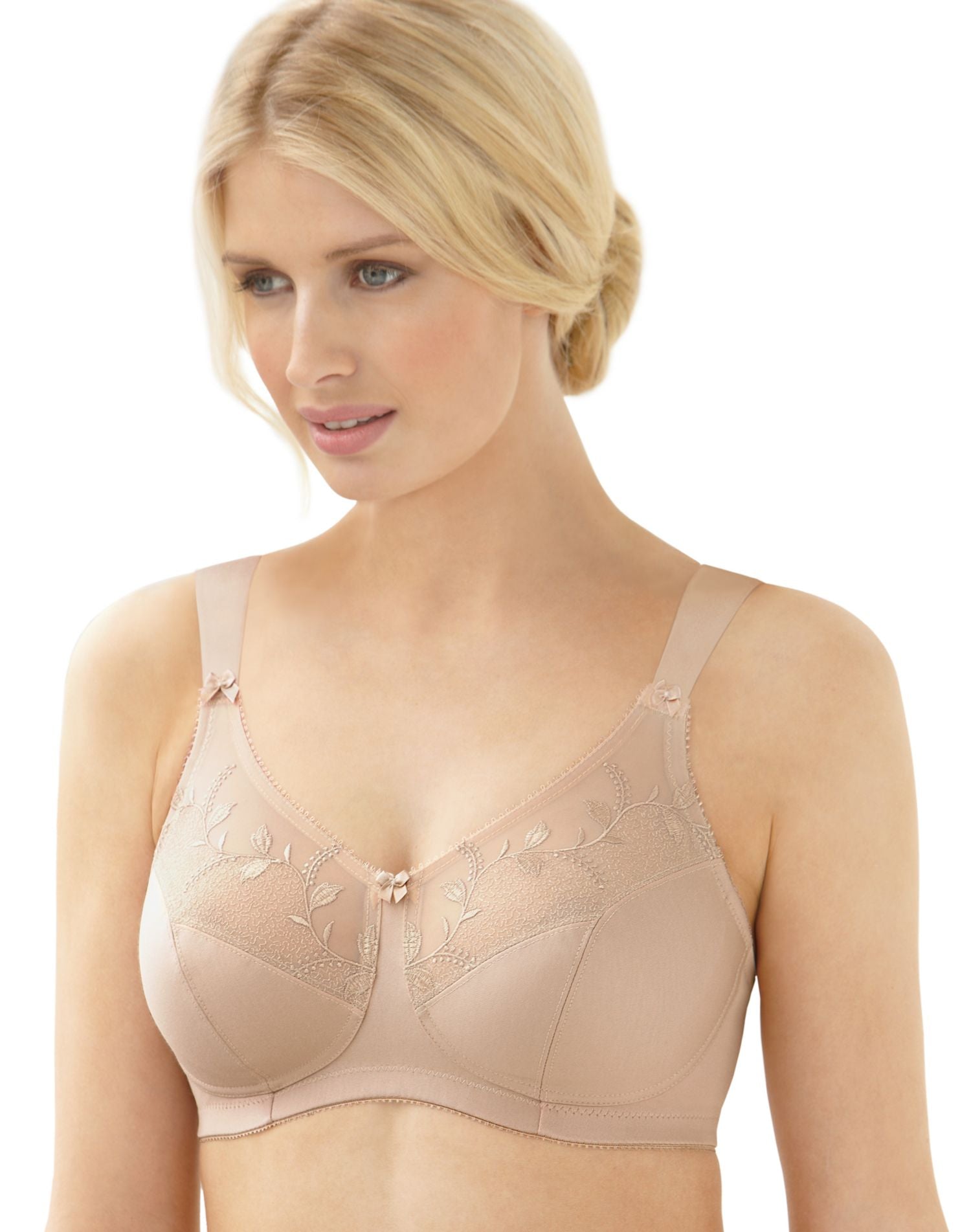 25803 - Glamorise Womens Soft Shoulders Wirefree Minimizer Bra with  Seamless Straps