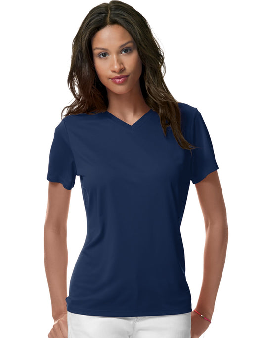 Hanes Women`s Cool DRI V-Neck T-Shirt