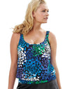 One Hanes Place Women`s Shirred Round-Neck Blouson Swim Top