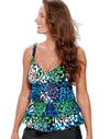 One Hanes Place Women`s Triple-Tier Tankini Swim Top