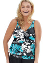 One Hanes Place Women`s Crossover Tankini Swim Top