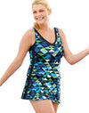One Hanes Place Women`s Active Skirtini Two-Piece Swimsuit