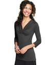 Hanes Signature® Soft Luxe Women`s 3/4 Sleeve Pinched Center Top
