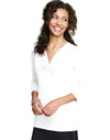 Hanes Signature® Soft Luxe Women`s 3/4 Sleeve Pinched Center Top