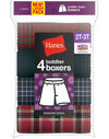 Hanes Boy`s Toddler Tartan Boxer 4 Pack