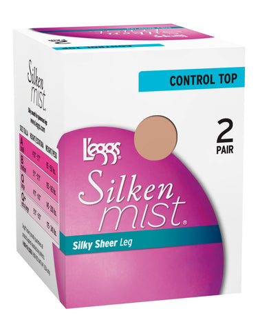 L`eggs Women`s Silken Mist Control Top Panty Hose 2 Pack