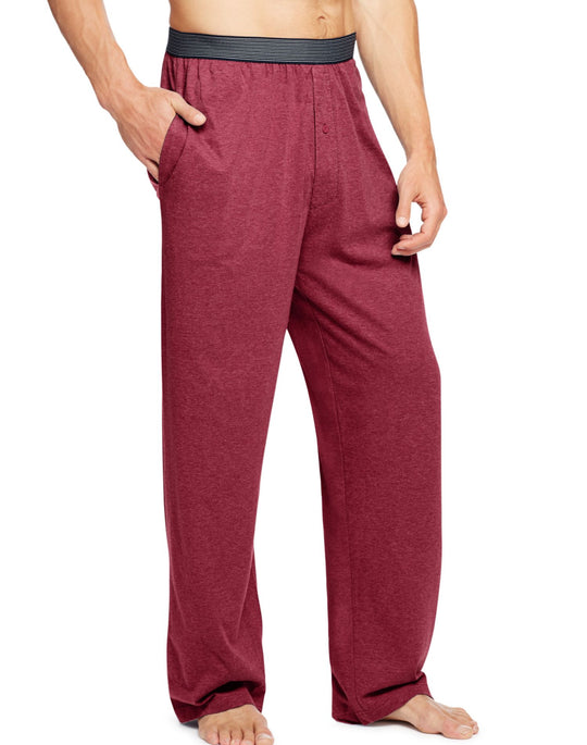 Hanes Men`s Solid Jersey Pant with Striped Comfort Flex® Waistband