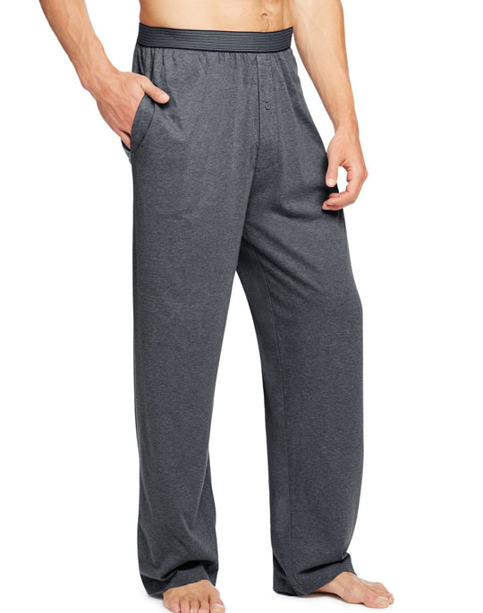 Hanes Men`s Solid Jersey Pant with Striped Comfort Flex® Waistband