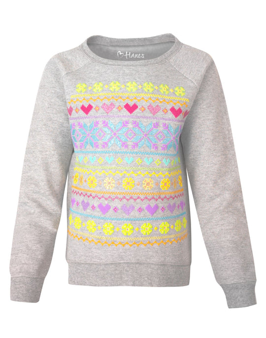 Hanes Girls Crewneck Sweatshirt