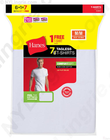 Hanes Men`s White TAGLESS ComfortSoft Crewneck Undershirt