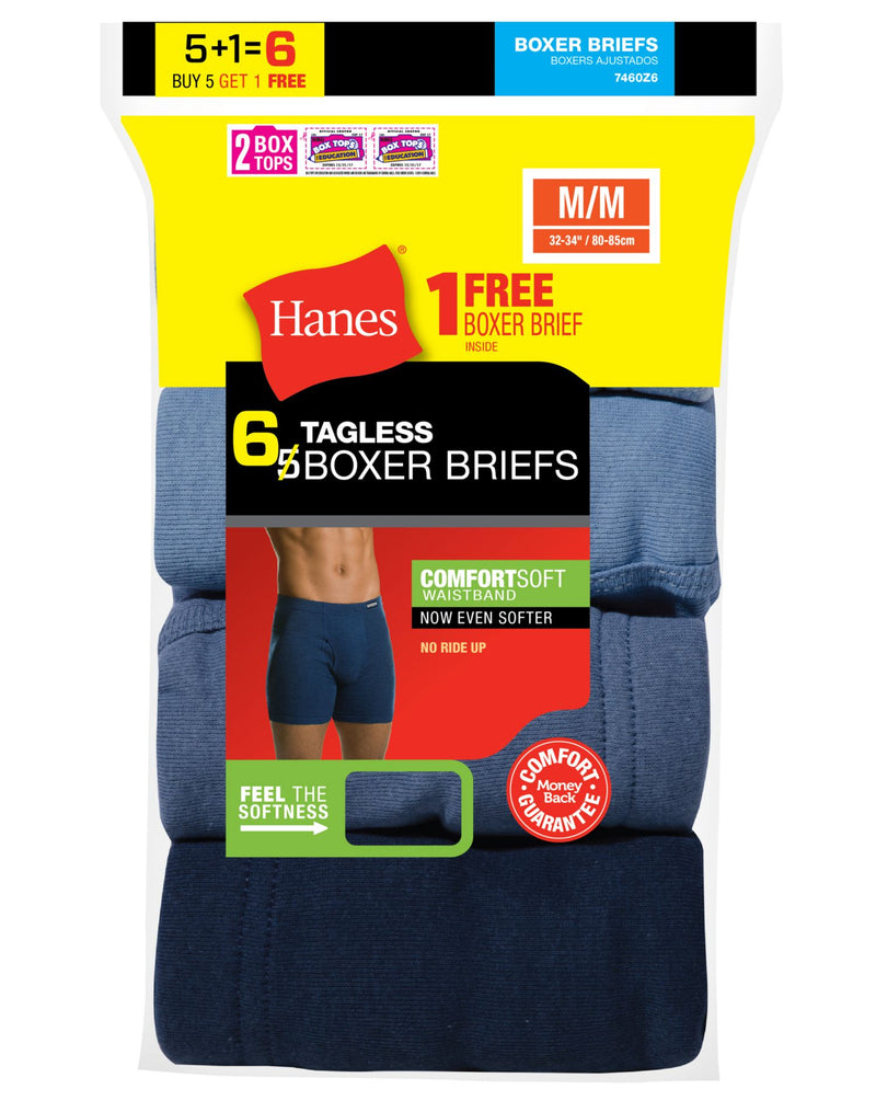 Hanes Men`s TAGLESS Boxer Briefs with ComfortSoft Waistband