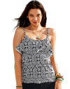Womens Diamond Delight One Ruffle Tankini Separates Top