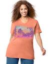Just My Size Women`s Plus-Size Printed Short Sleeve V-Neck