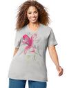 Just My Size Women`s Plus-Size Printed Short Sleeve V-Neck