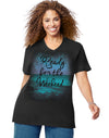 Just My Size Women`s Plus-Size Printed Short Sleeve V-Neck