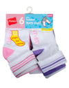 Hanes Infant Girls 6-Pack Turn Cuff Socks