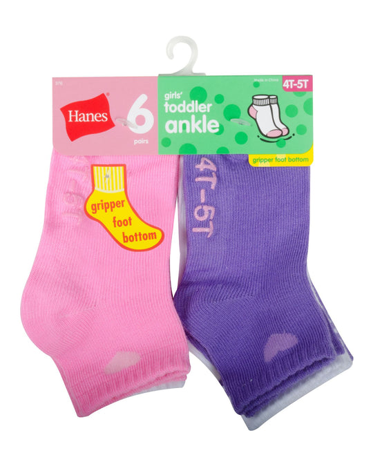 Hanes Infant Girls 6-Pack Ankle Socks