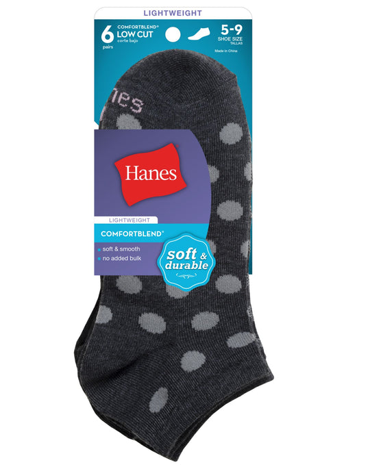 Hanes ComfortBlend Women`s Low-Cut Socks 6-Pack