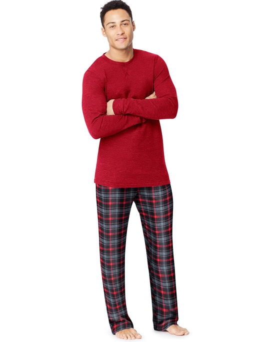 Hanes X-Temp Men`s Microfleece Sleep Set