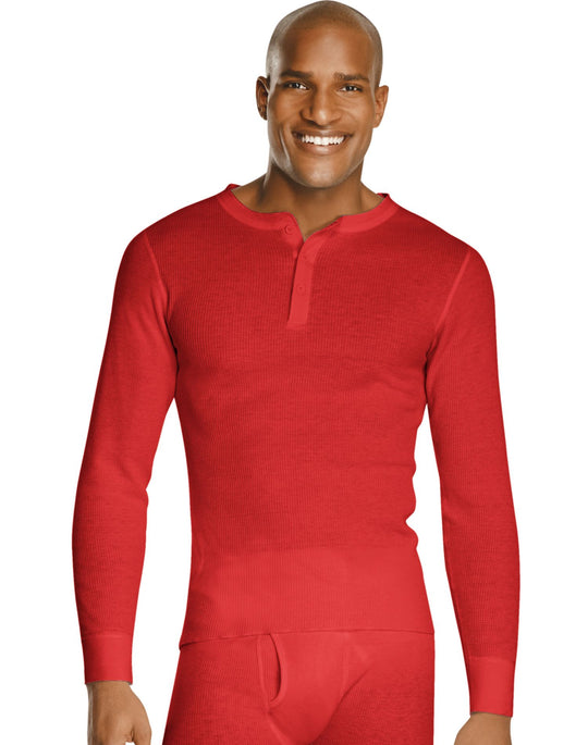 Hanes X-Temp Men`s Thermal Henley