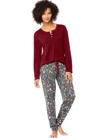 Hanes Womens Ultimate Henley PJ Set