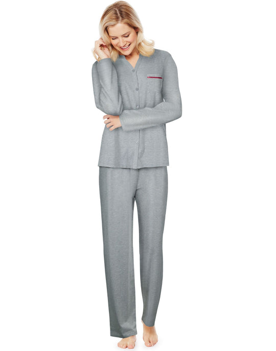 Hanes Womens Ultimate Mandarin Collar Sleep Set