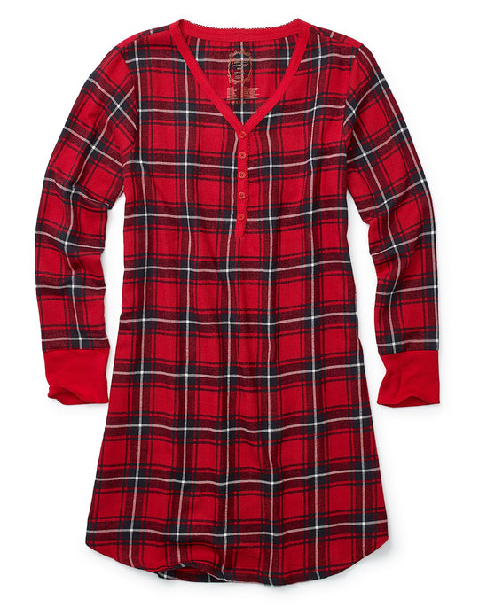 Hanes Womens Ultimate Henley Night Shirt