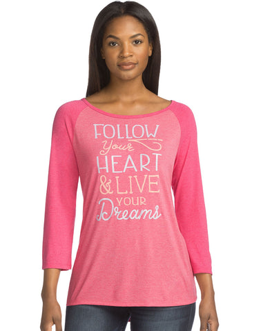 Hanes Women`s Graphic Baseball Tee