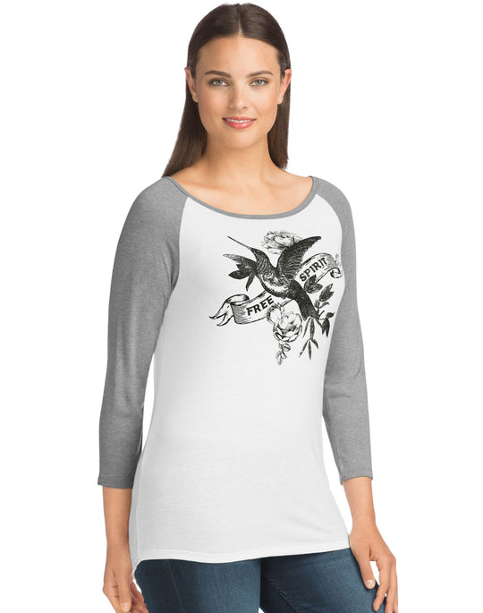 Hanes Women`s Graphic Baseball Tee