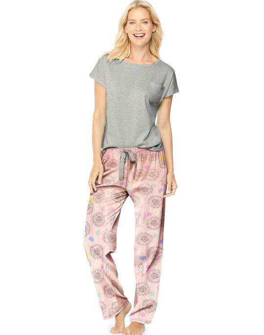 Hanes Womens Ultimate Dolman Sleeve Tee/Pants Sleep Set