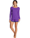 Maidenform Womens Long Sleeve Boatneck Shirt/Shorts Sleep Set