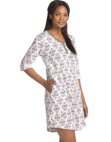 Hanes Womens Knit Henley Sleepshirt