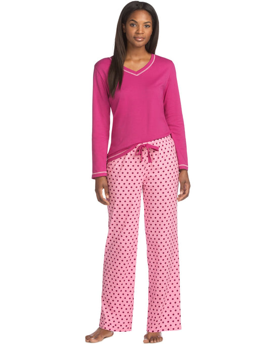 Hanes Womens Long Sleeve Tee/Pant Sleep Set