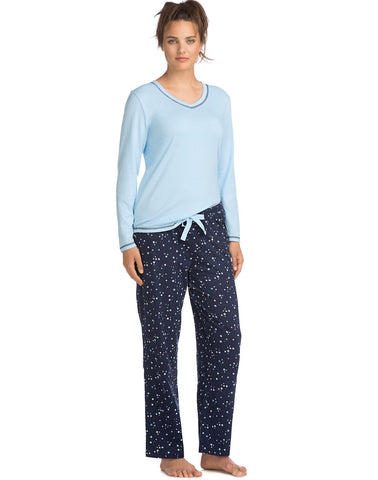 Hanes Womens Long Sleeve Tee/Pant Sleep Set