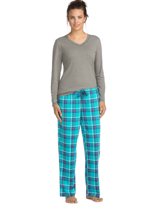 Hanes Womens Long Sleeve Tee/Pant Sleep Set