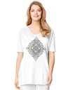 Just My Size Women`s Plus-Size Printed Short Sleeve V-Neck
