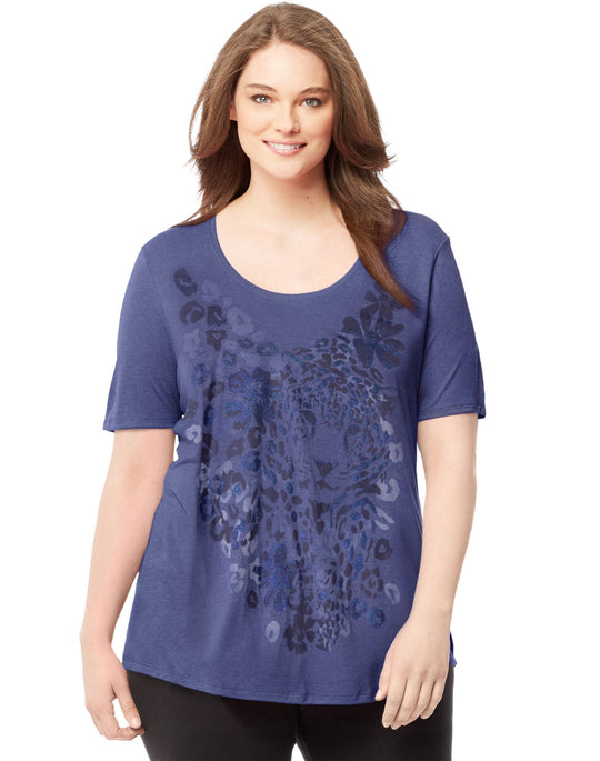 Just My Size Women`s Plus-Size Short-Sleeve Scoop-Neck Graphic T-Shirt