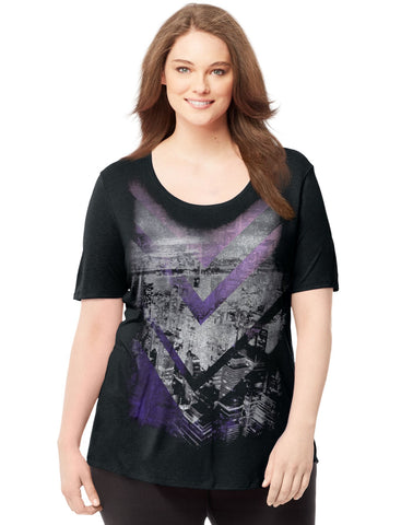 Just My Size Women`s Plus-Size Short-Sleeve Scoop-Neck Graphic T-Shirt