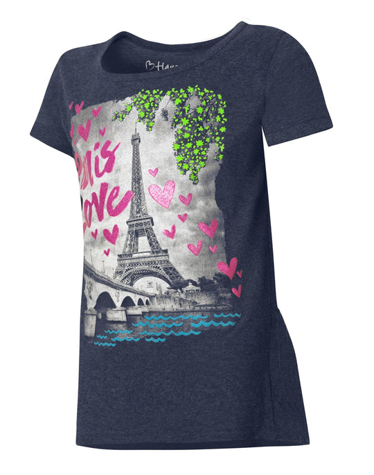 Hanes Girls` Graphic Peplum Short Sleeve T-Shirt