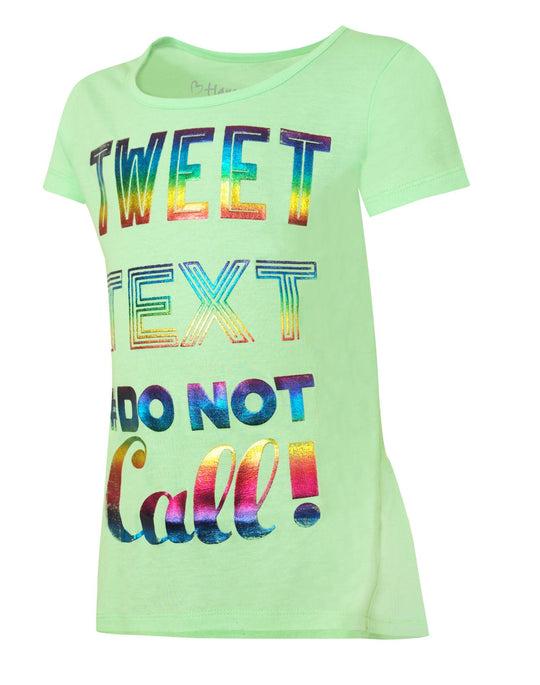 Hanes Girls` Graphic Peplum Short Sleeve T-Shirt