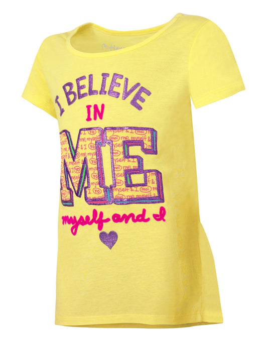 Hanes Girls` Graphic Peplum Short Sleeve T-Shirt