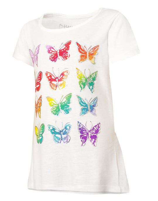 Hanes Girls` Graphic Peplum Short Sleeve T-Shirt