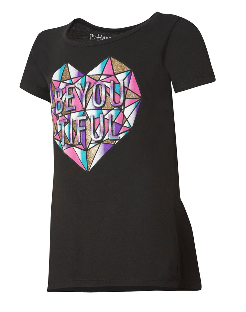 Hanes Girls` Graphic Peplum Short Sleeve T-Shirt
