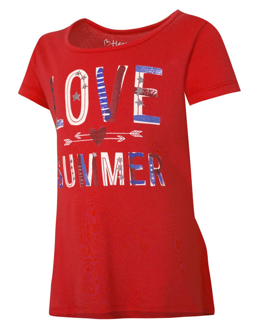 Hanes Girls Patriotic Summer Peplum Tee