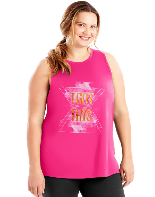 Just My Size Womens Active Graphic Muscle Tank Top