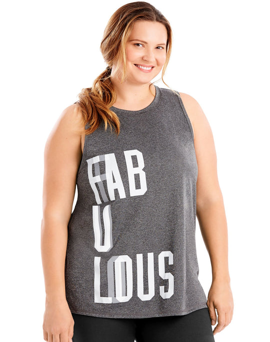 Just My Size Womens Active Graphic Muscle Tank Top